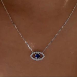 NEW! Silver Blue Evil Eye Necklace